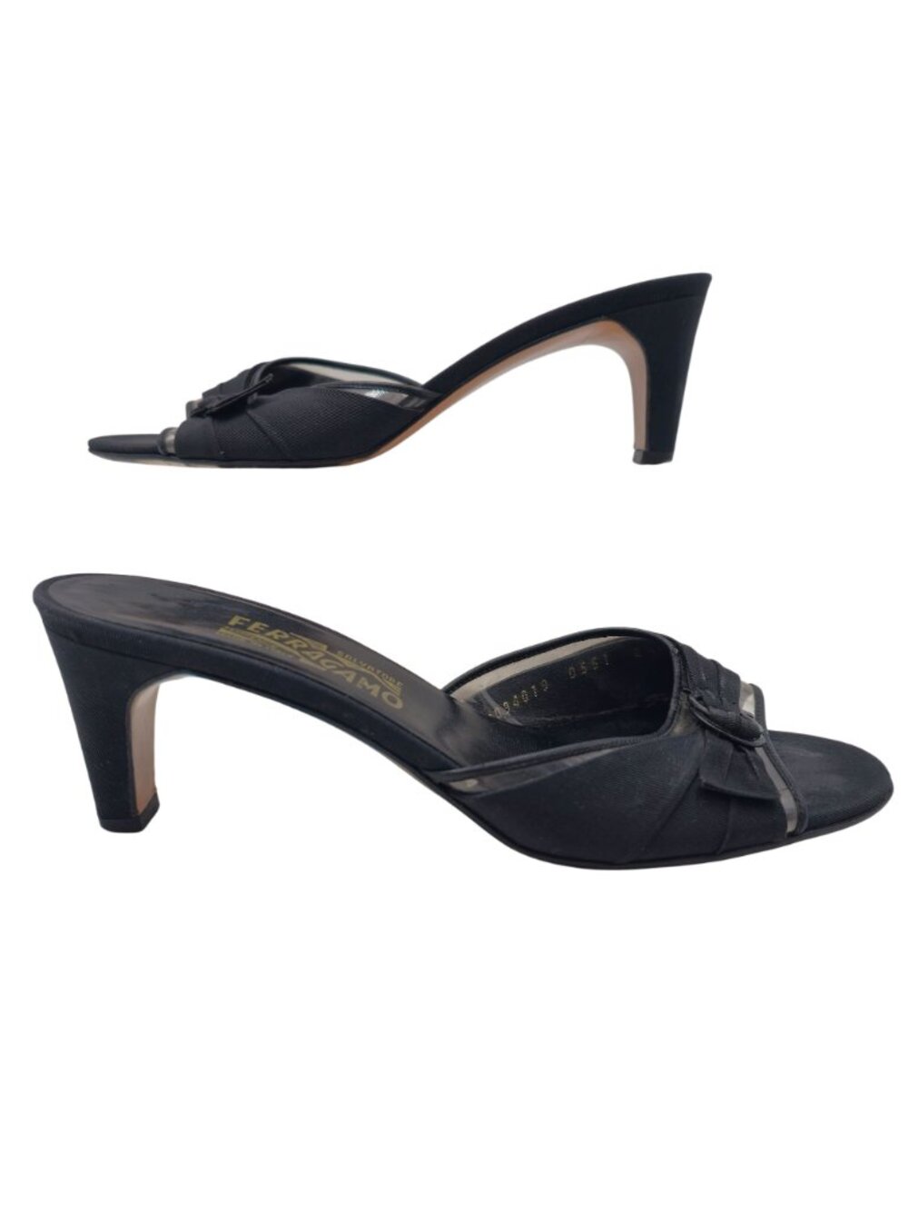 Vintage Salvatore Ferragamo Womens 8.5B Black Leather Dress Heels Shoes Italy - Picture 2 of 12